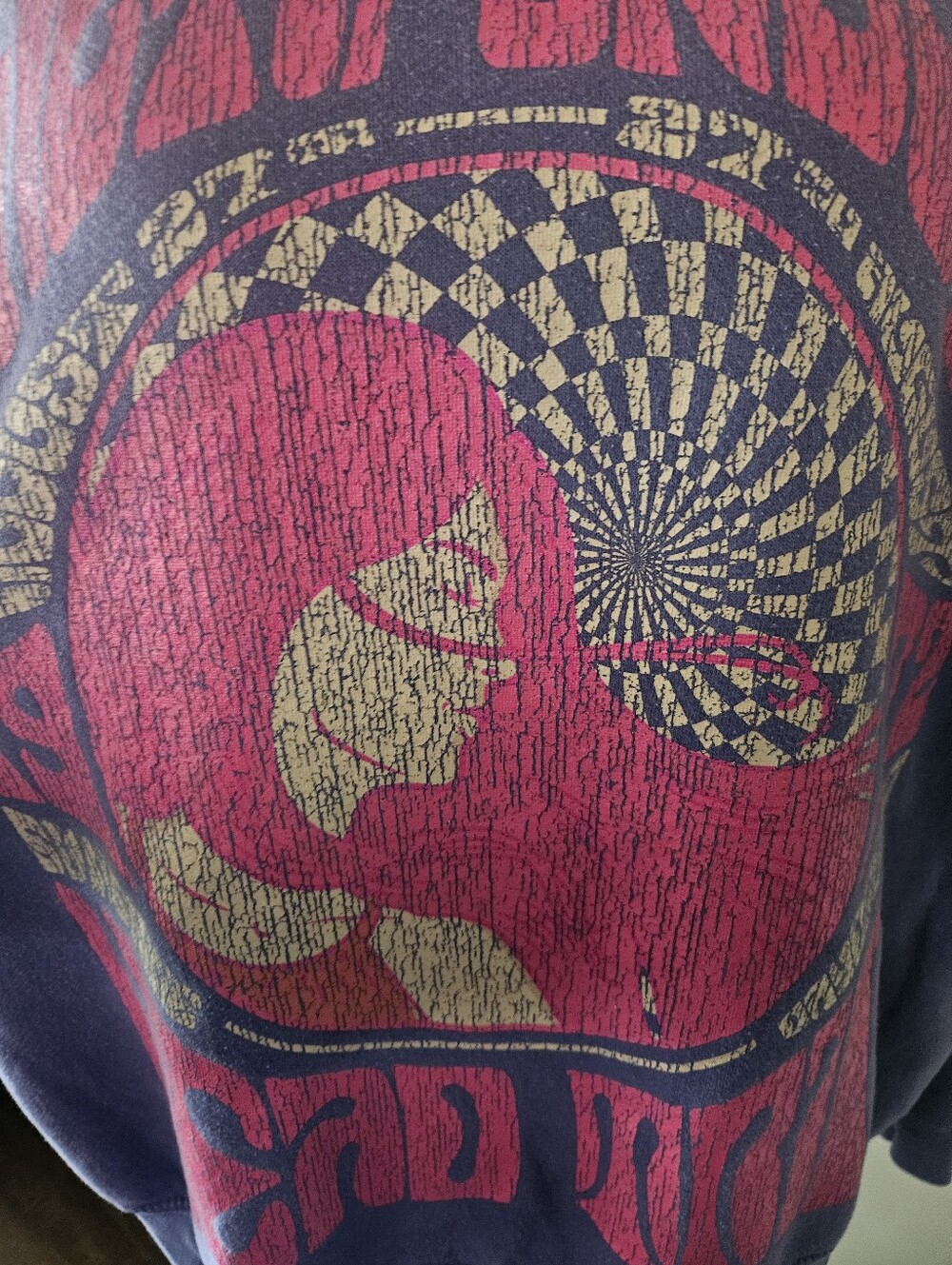 Grateful Dead Purple Crewneck Sweatshirt with Faded Pink & Beige Print